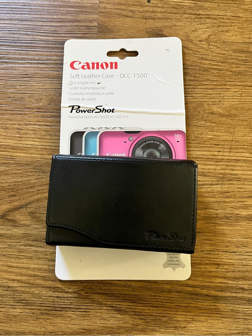 New Vintage Y2K Canon DCC-1570 Black Leather Camera Case for PowerShot SX600 Etc